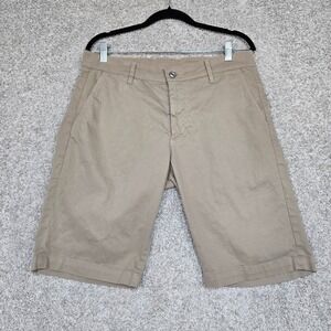 AG Adriano Goldschmied Men's 33 The Griffin Tailored shorts Tan Chino stretch